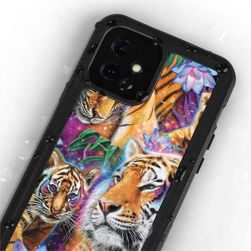Daydream Galaxy Tigers by Sheena Pike iPhone 12 Waterproof Case