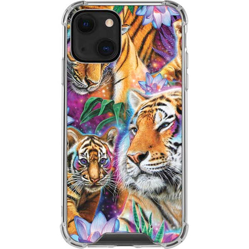 Daydream Galaxy Tigers by Sheena Pike iPhone 13 Mini Clear Case