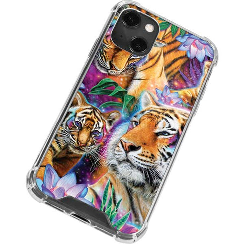 Daydream Galaxy Tigers by Sheena Pike iPhone 13 Mini Clear Case