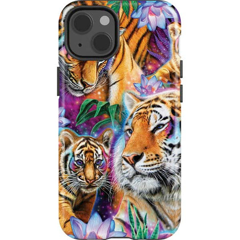 Daydream Galaxy Tigers by Sheena Pike iPhone 14 Impact Case
