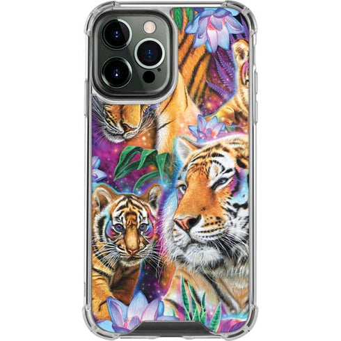 Daydream Galaxy Tigers by Sheena Pike iPhone 14 Pro Max Clear Case