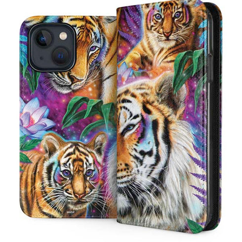 Daydream Galaxy Tigers by Sheena Pike iPhone 15 Plus Folio Case
