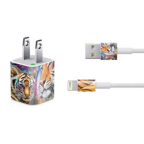 Daydream Galaxy Tigers by Sheena Pike iPhone Charger (5W USB) Skin