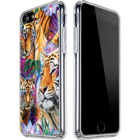 Daydream Galaxy Tigers by Sheena Pike iPhone SE (2nd & 3rd Gen) Clear Case