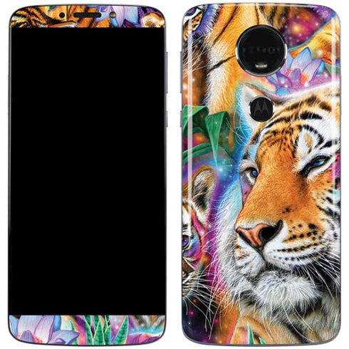 Daydream Galaxy Tigers by Sheena Pike Moto E5 Plus Skin