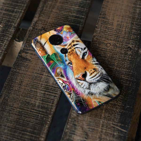 Daydream Galaxy Tigers by Sheena Pike Moto E5 Plus Skin