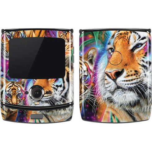 Daydream Galaxy Tigers by Sheena Pike Motorola RAZR Skin