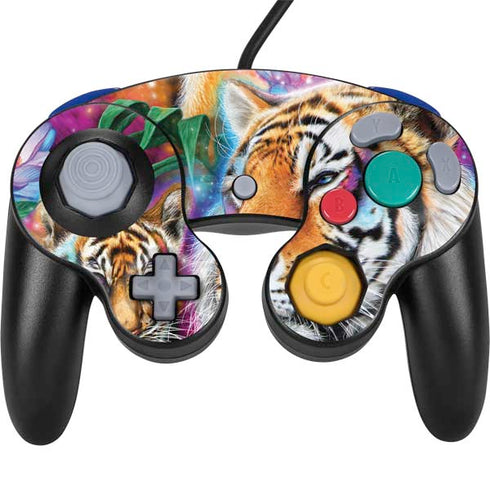 Daydream Galaxy Tigers by Sheena Pike Nintendo GameCube Controller Skin