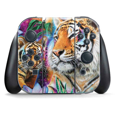 Daydream Galaxy Tigers by Sheena Pike Nintendo Switch (2017-2021) Joy-Con Controller Skin