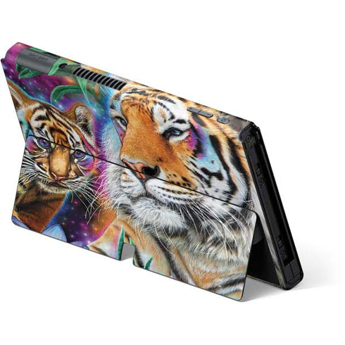 Daydream Galaxy Tigers by Sheena Pike Nintendo Switch OLED (2021) Skin