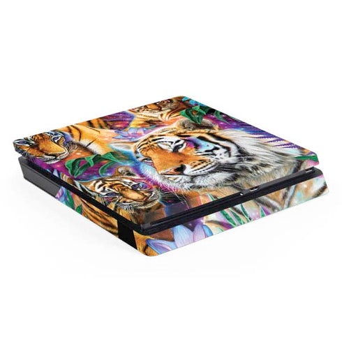 Daydream Galaxy Tigers by Sheena Pike PS4 Slim Skin