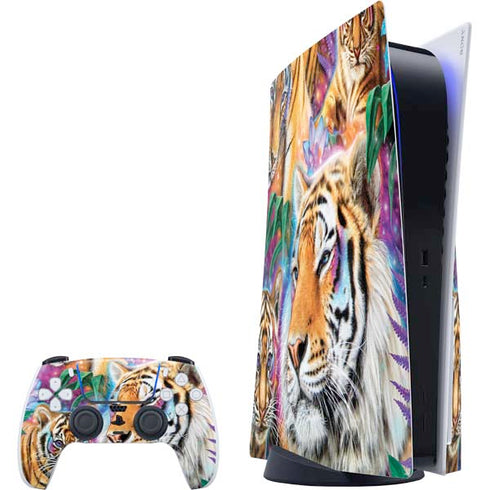 Daydream Galaxy Tigers by Sheena Pike PS5 Bundle Skin