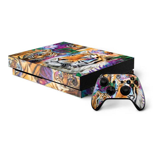 Daydream Galaxy Tigers by Sheena Pike Xbox One X Bundle Skin