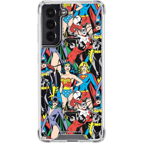 DC Comics Wonder Woman DC Bombshells Characters Pattern Galaxy S21 5G Clear Case