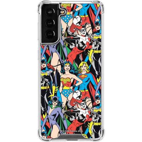 DC Comics Wonder Woman DC Bombshells Characters Pattern Galaxy S21 FE Clear Case