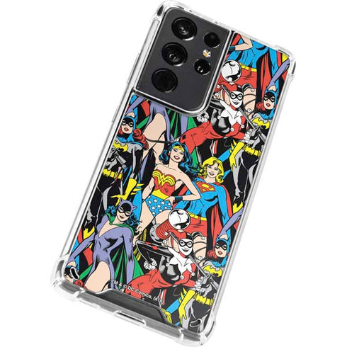 DC Comics Wonder Woman DC Bombshells Characters Pattern Galaxy S21 Ultra 5G Clear Case
