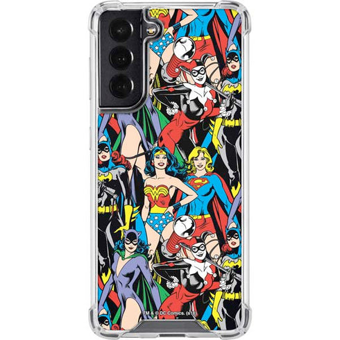 DC Comics Wonder Woman DC Bombshells Characters Pattern Galaxy S22 Clear Case