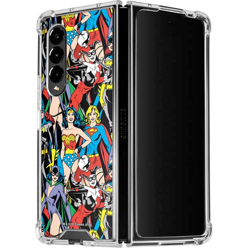 DC Comics Wonder Woman DC Bombshells Characters Pattern Galaxy Z Fold4 5G Clear Case