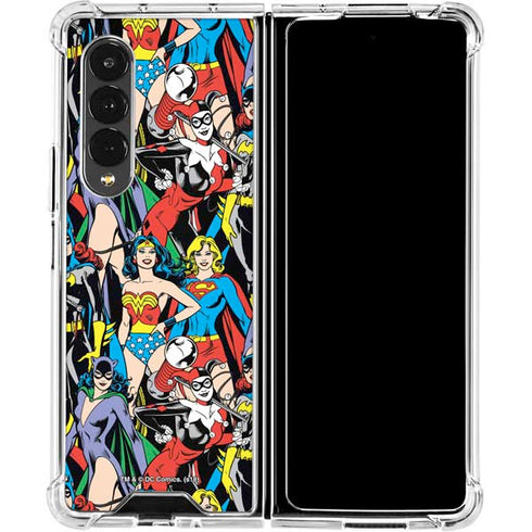DC Comics Wonder Woman DC Bombshells Characters Pattern Galaxy Z Fold4 5G Clear Case