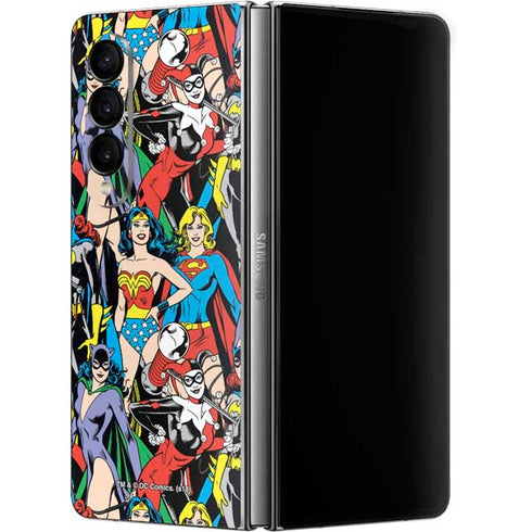 DC Comics Wonder Woman DC Bombshells Characters Pattern Galaxy Z Fold4 5G Skin