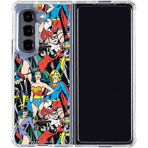 DC Comics Wonder Woman DC Bombshells Characters Pattern Galaxy Z Fold5 5G Clear Case