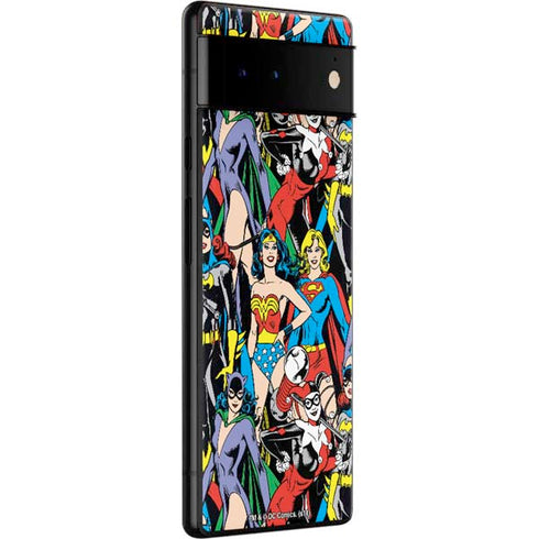 DC Comics Wonder Woman DC Bombshells Characters Pattern Google Pixel 6 Pro Skin