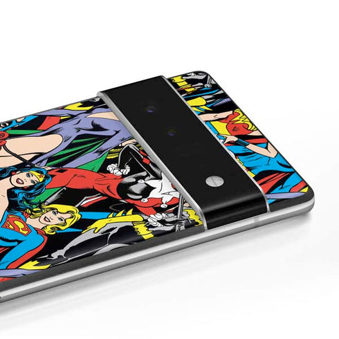 DC Comics Wonder Woman DC Bombshells Characters Pattern Google Pixel 6 Pro Skin