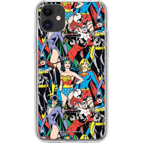 DC Comics Wonder Woman DC Bombshells Characters Pattern iPhone 11 Clear Case