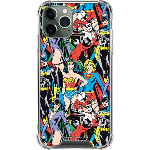 DC Comics Wonder Woman DC Bombshells Characters Pattern iPhone 11 Pro Max Clear Case