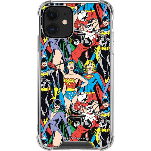 DC Comics Wonder Woman DC Bombshells Characters Pattern iPhone 12 Clear Case