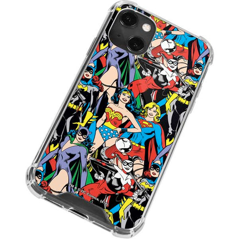 DC Comics Wonder Woman DC Bombshells Characters Pattern iPhone 13 Mini Clear Case