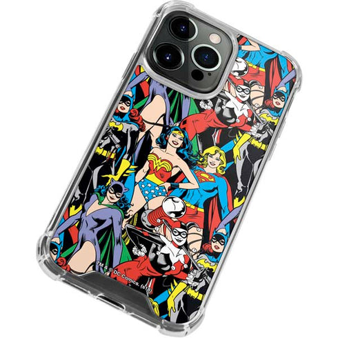 DC Comics Wonder Woman DC Bombshells Characters Pattern iPhone 13 Pro Clear Case
