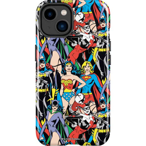 DC Comics Wonder Woman DC Bombshells Characters Pattern iPhone 15 Plus Impact Case