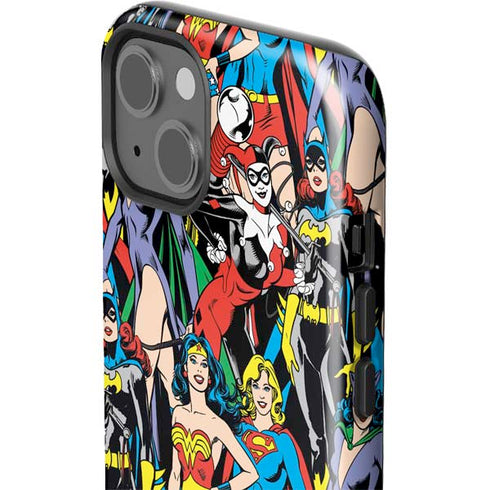 DC Comics Wonder Woman DC Bombshells Characters Pattern iPhone 15 Plus Impact Case