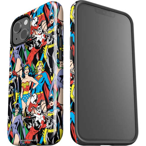 DC Comics Wonder Woman DC Bombshells Characters Pattern iPhone 15 Plus Impact Case