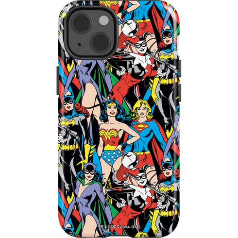 DC Comics Wonder Woman DC Bombshells Characters Pattern iPhone 15 Impact Case