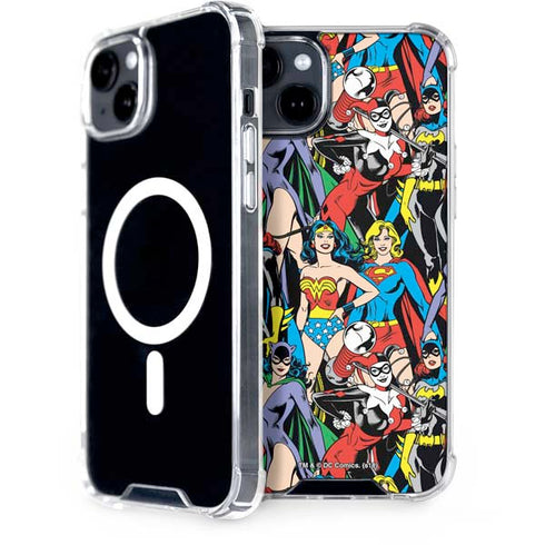 DC Comics Wonder Woman DC Bombshells Characters Pattern iPhone 15 Plus MagSafe Case