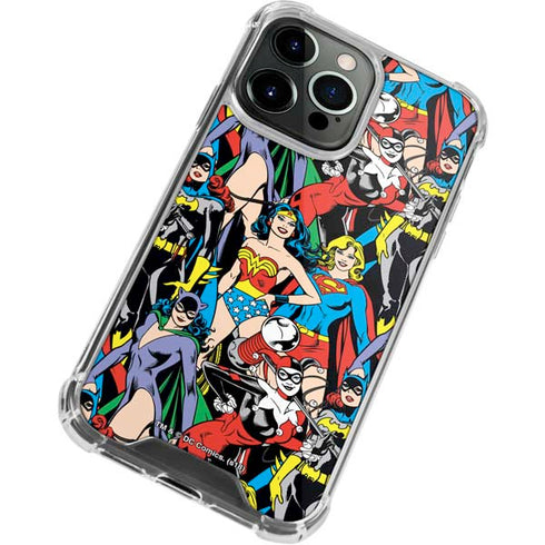 DC Comics Wonder Woman DC Bombshells Characters Pattern iPhone 15 Pro Clear Case