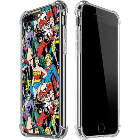 DC Comics Wonder Woman DC Bombshells Characters Pattern iPhone 7/8 Plus Clear Case