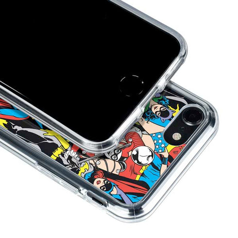 DC Comics Wonder Woman DC Bombshells Characters Pattern iPhone SE (2nd & 3rd Gen) Clear Case