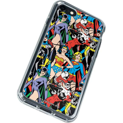 DC Comics Wonder Woman DC Bombshells Characters Pattern iPhone SE (2nd & 3rd Gen) Clear Case