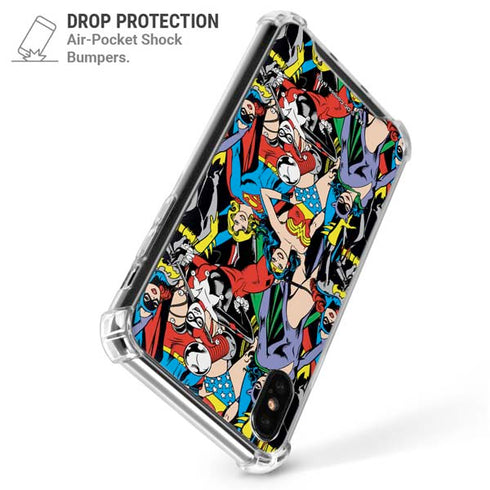 DC Comics Wonder Woman DC Bombshells Characters Pattern iPhone XS Max Clear Case