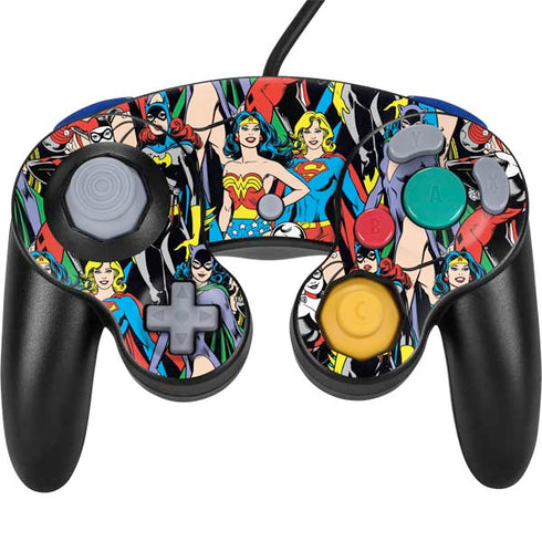 DC Comics Wonder Woman DC Bombshells Characters Pattern Nintendo GameCube Controller Skin