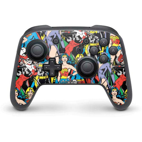 DC Comics Wonder Woman DC Bombshells Characters Pattern Nintendo Switch Pro Controller Skin