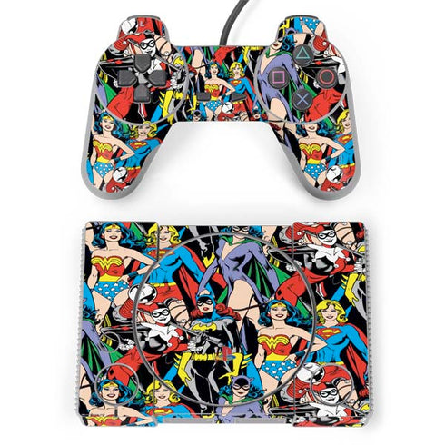 DC Comics Wonder Woman DC Bombshells Characters Pattern PlayStation Classic Bundle Skin