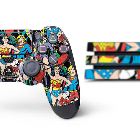 DC Comics Wonder Woman DC Bombshells Characters Pattern PS4 Pro Bundle Skin