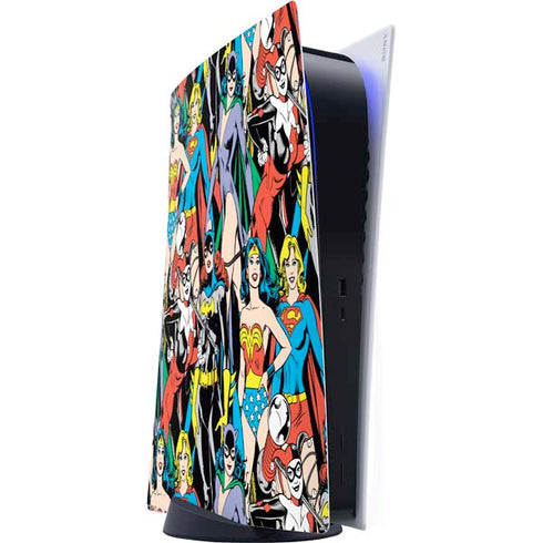 DC Comics Wonder Woman DC Bombshells Characters Pattern PS5 Digital Edition Console Skin