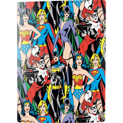DC Comics Wonder Woman DC Bombshells Characters Pattern PS5 Digital Edition Console Skin