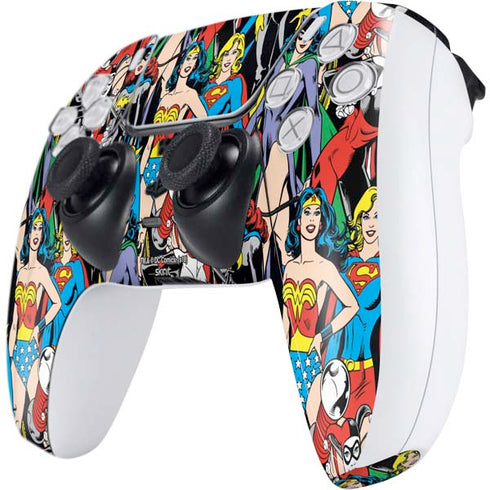 DC Comics Wonder Woman DC Bombshells Characters Pattern PS5 Controller Skin