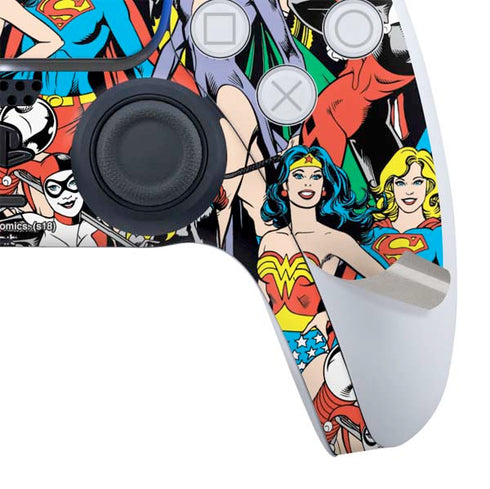 DC Comics Wonder Woman DC Bombshells Characters Pattern PS5 Controller Skin